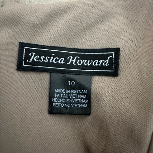 Jessica Howard Champagne Gold Sleeveless Cocktail Dress Bead Accent Y2K Size 10 - Picture 7 of 10